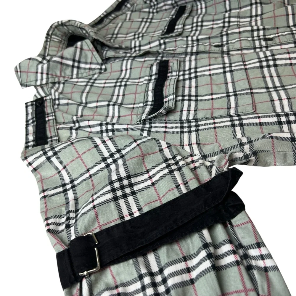 Tripp NYC Men’s Medium Goth Plaid Black/Red Checked Button Up Shirt - Picture 8 of 14